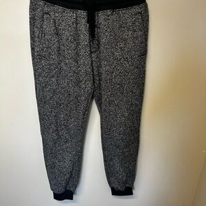 South Pole Black and Gray Jogger Sweatpants with Tapered Fit